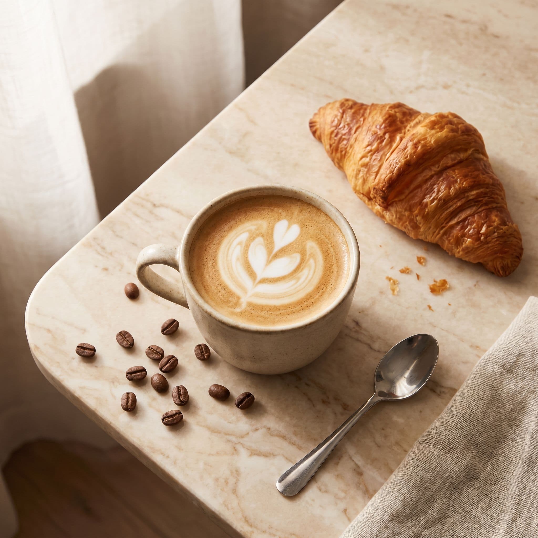 Flat white and a croissant